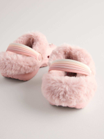 Сабо с искусственным мехом для девочки Next AB8-925, Розовый