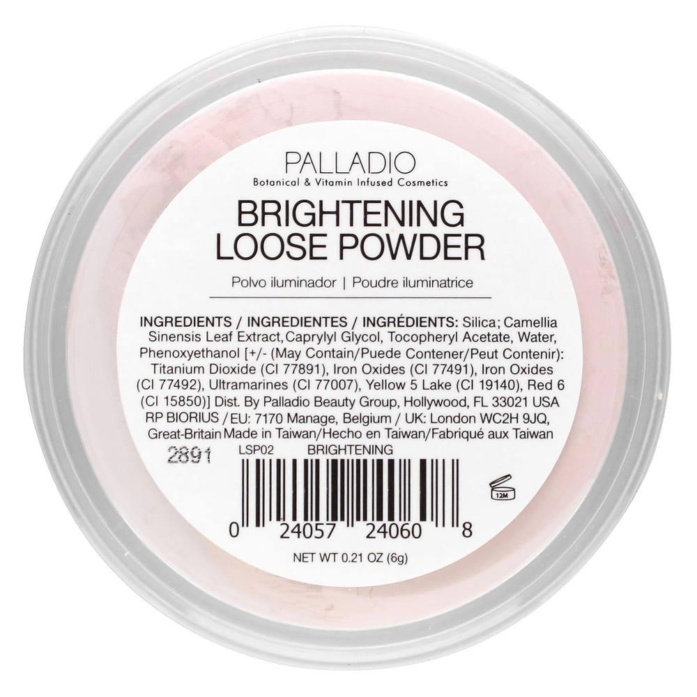 Palladio, 4Ever + Ever, рассыпчатая пудра для сияющей кожи с зеленым чаем, 6 г (0,21 унции)