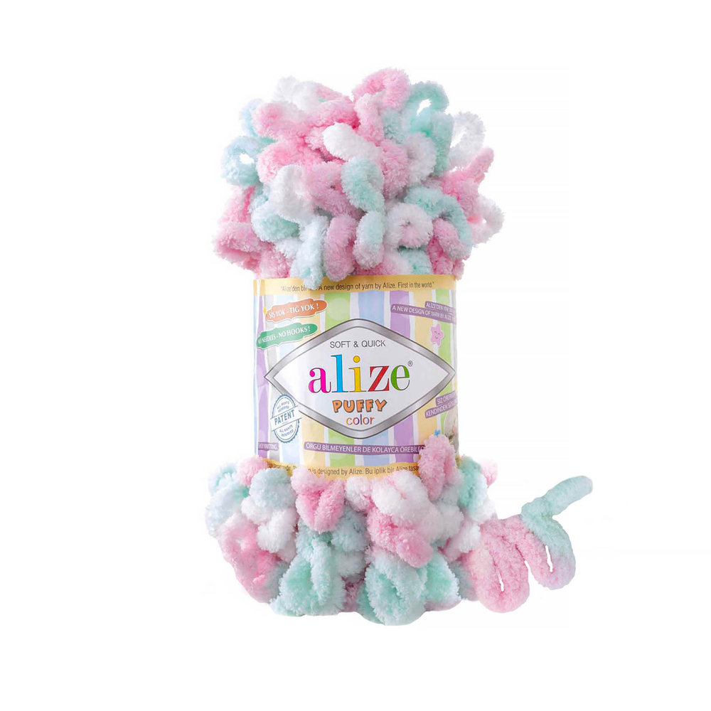 Пряжа Аlize Puffy Color (Пуффи Колор), 1 моток, 100 гр, 9м.