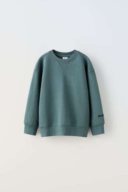 ZARA КОМПЛЕКТ ИЗ ТОЛСТОВКИ И БРЮК, ВЫЦВЕТШИЙ СИНИЙ