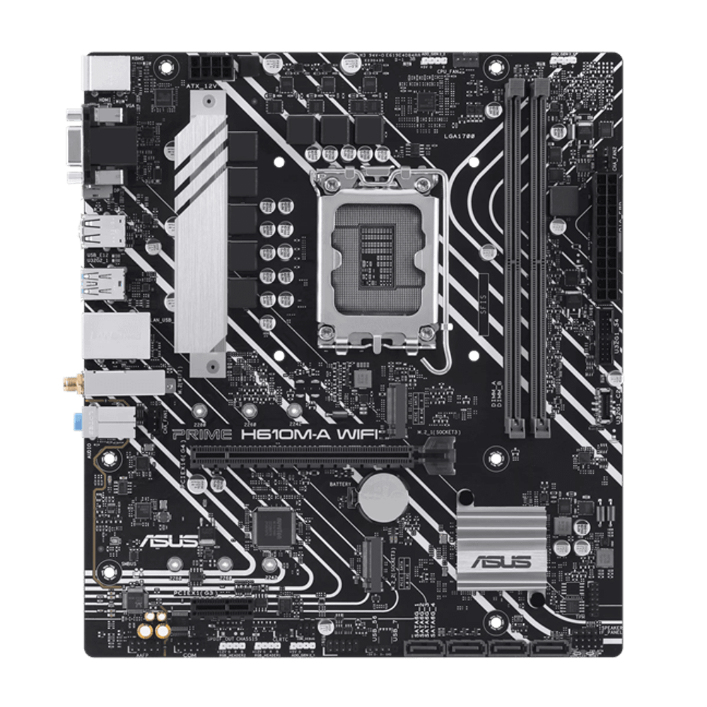 Материнская плата ASUS PRIME H610M-A WIFI, LGA1700 2xDDR5 4xSATA3 2xM.2 D-Sub HDMI DP mATX