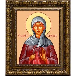 Агапия Аквилейская Святая мученица. Икона на холсте.