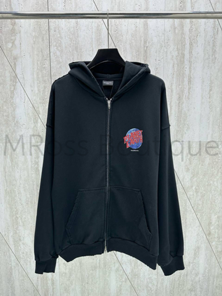 Женское худи Balenciaga в черном цвете с принтом