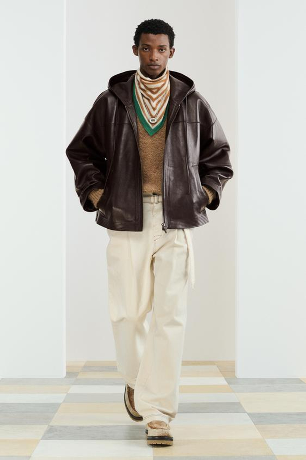 ZARA ШЕРСТЯНОЙ ШАРФ В ПОЛОСКУ, ЧЕРЕПИЧНЫЙ