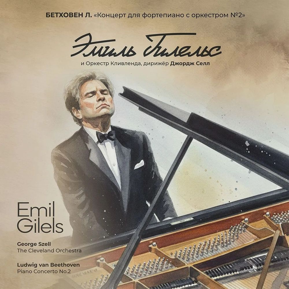Бетховен "Концерт для фортепиано с оркестром №2" исп. Эмиль Гилельс и Оркестр Кливленда под управлением Джорджа Селла (LP) Новая запечатанная виниловая пластинка