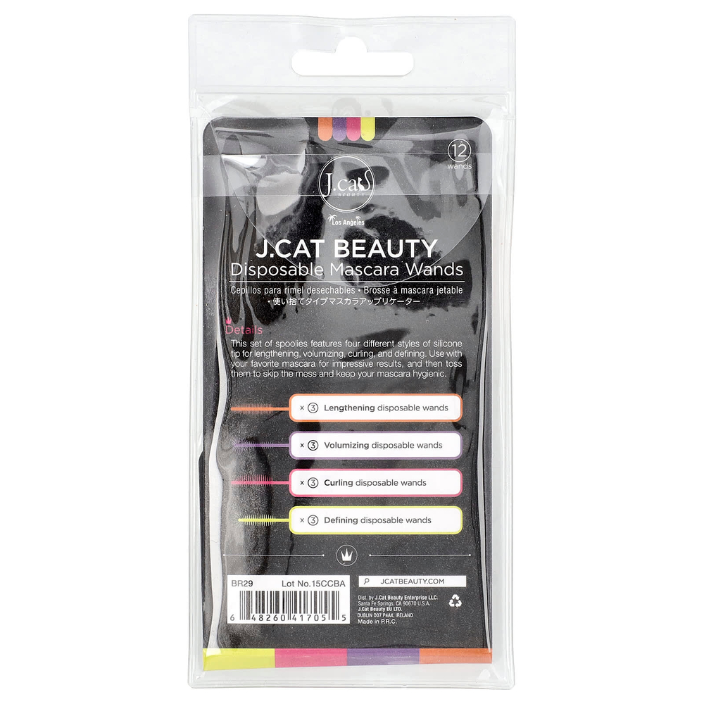J.Cat Beauty, одноразовые палочки для туши, BR29, 12 шт.