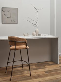 Стул барный Helning, мягкий шенилл, серо-коричневый