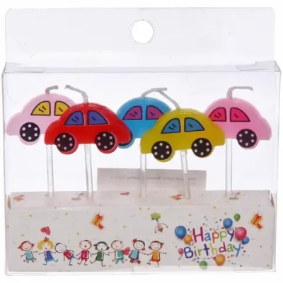 Свечи для торта «Машинки» (набор 5 шт) 8 см