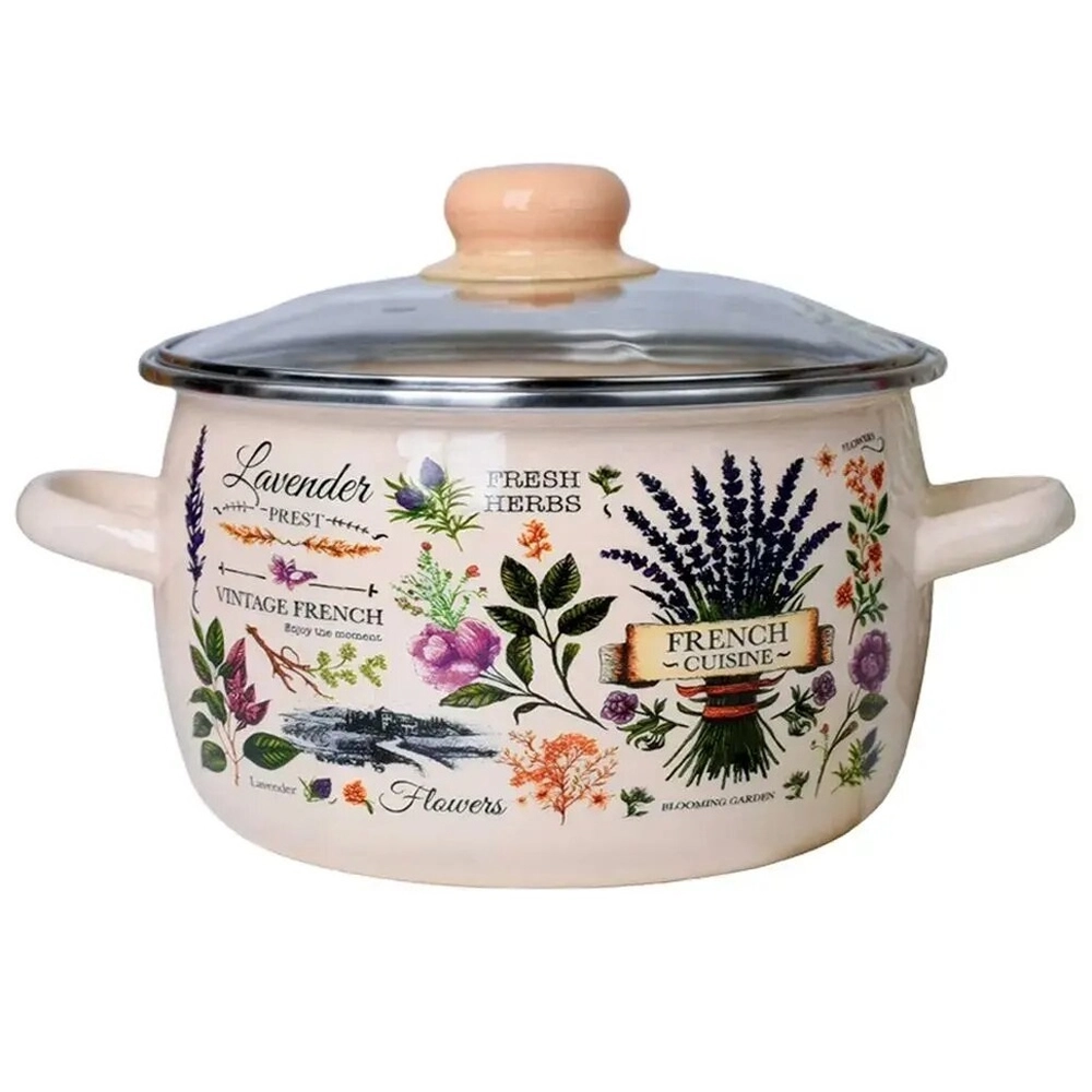 Кастрюля эмал сфер Эдем 5,5л стекл/кр ТМ Appetite