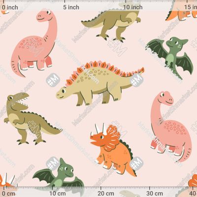 Милые динозавры на розовом by Alenka Karabanova 313 DPI