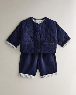 ZARA HOME ДЕТСКАЯ КУРТКА ИЗ ВЕЛЬВЕТА, СИНИЙ