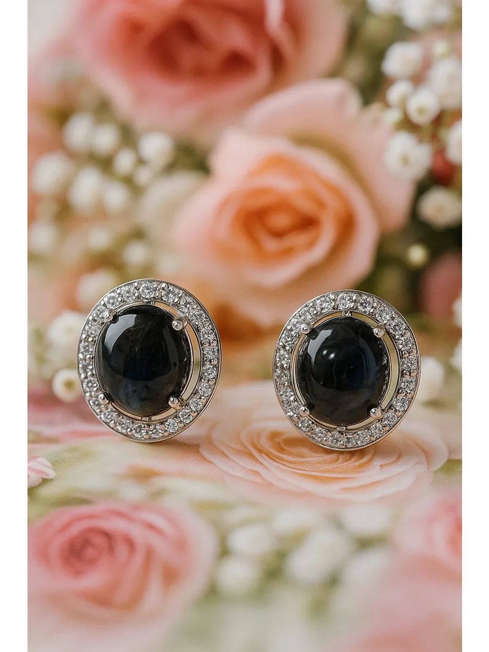 Серьги серебряные с лабрадоритом