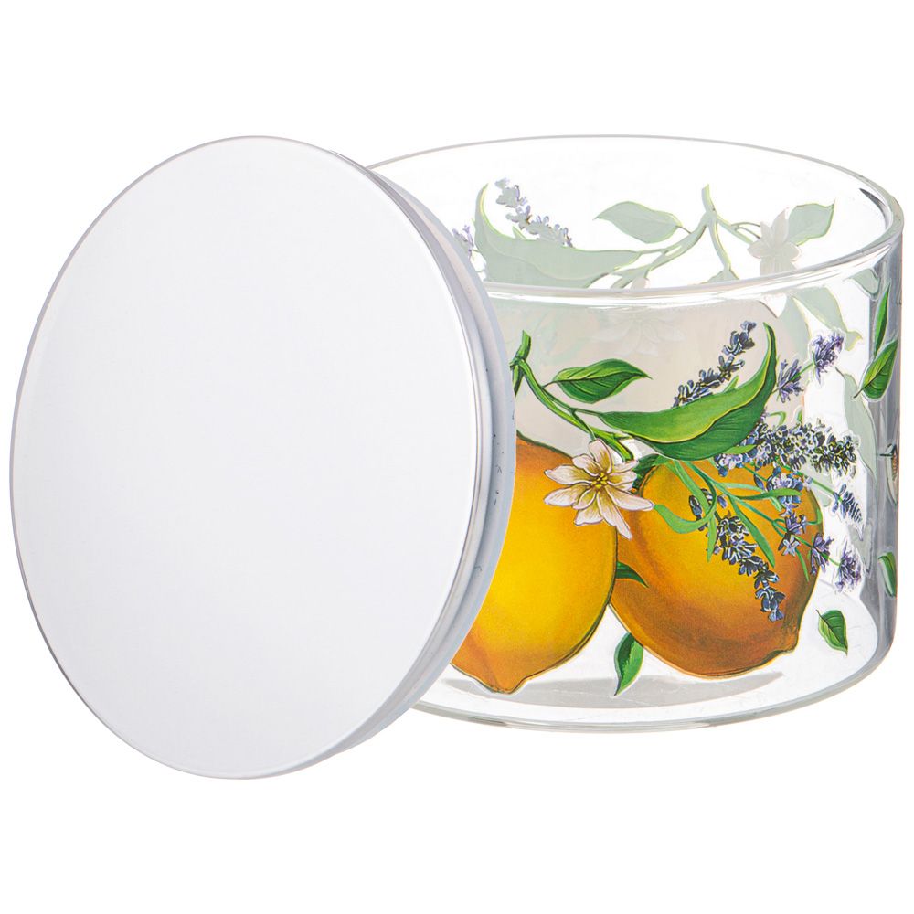 ЕМКОСТЬ ДЛЯ СЫПУЧИХ AGNESS "ПРОВАНС ЛИМОНЫ" , 520 МЛ БОРОСИЛИКАТНОЕ СТЕКЛО10*8,7 СМ