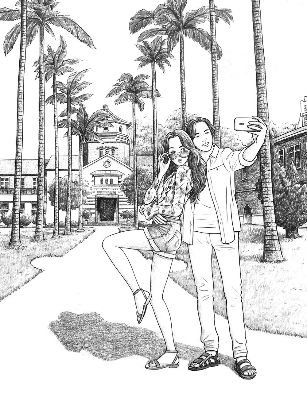 Memories. Post Card. Coloring book