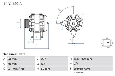 BOSCH - 0986084690-BOC - Alternator