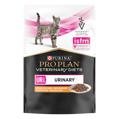 Pro Plan VET UR (курица) 85 г - диета консервы (пауч) для кошек при проблемах МКБ, Obesity Management ST/OX