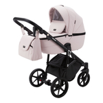 Детская универсальная коляска Adamex BIBIONE Deluxe SD-4 (2в1) Светло-розовая эко-кожа