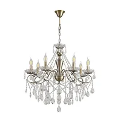 8346/7 CLASSI бронза/прозрачный, металл/хрусталь Люстра потолочная E14 7*40W 220V LUINA