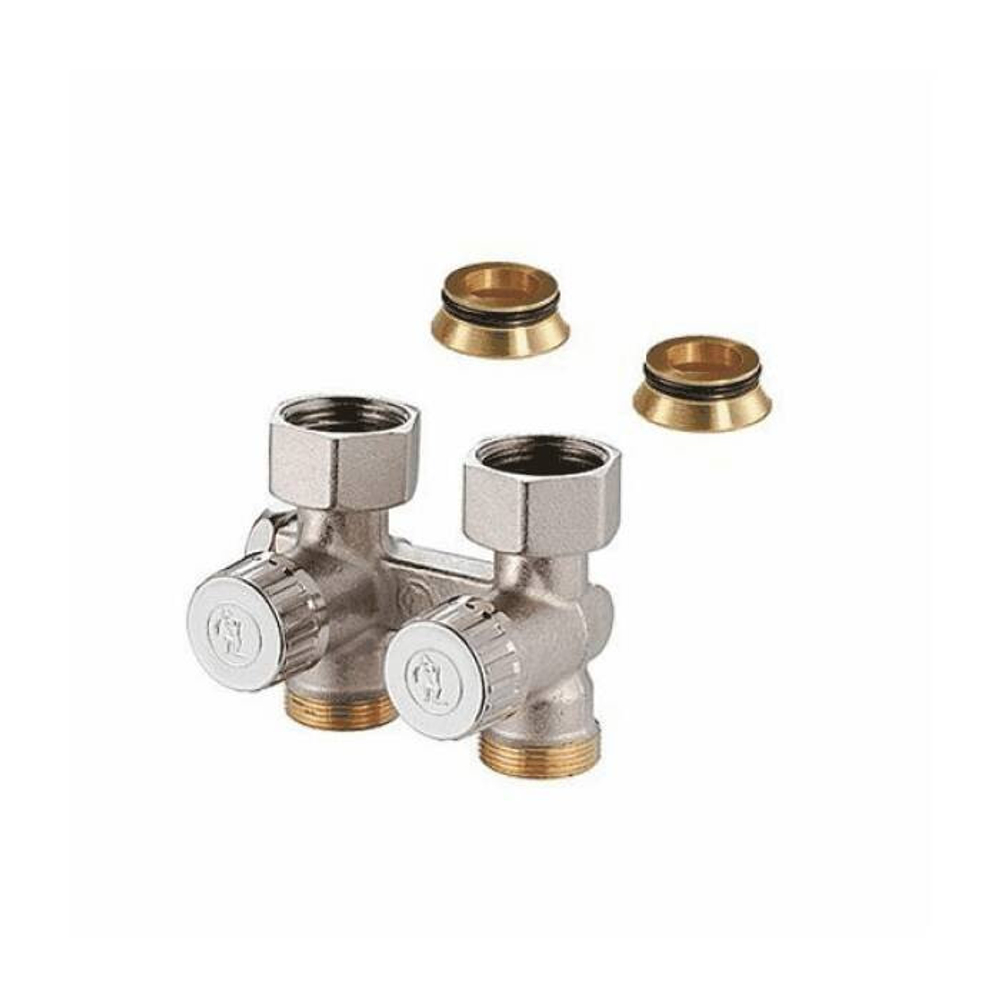 Узел нижнего подключения R383 Ду 20 Ру10 3/4"x3/4"ЕК прямой Giacomini R383X002