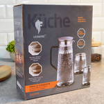 Набор 3 предмета (кувшин 1,5л, 2 стакана 450мл) "Aroma", рельефное стекло