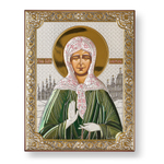 Матрона, икона прямоугольная без рамки, красное дерево, эмаль 120х160