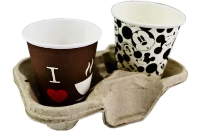 Держатель для 2-х стаканов 193х108х42 Натуральный (150шт), 11328