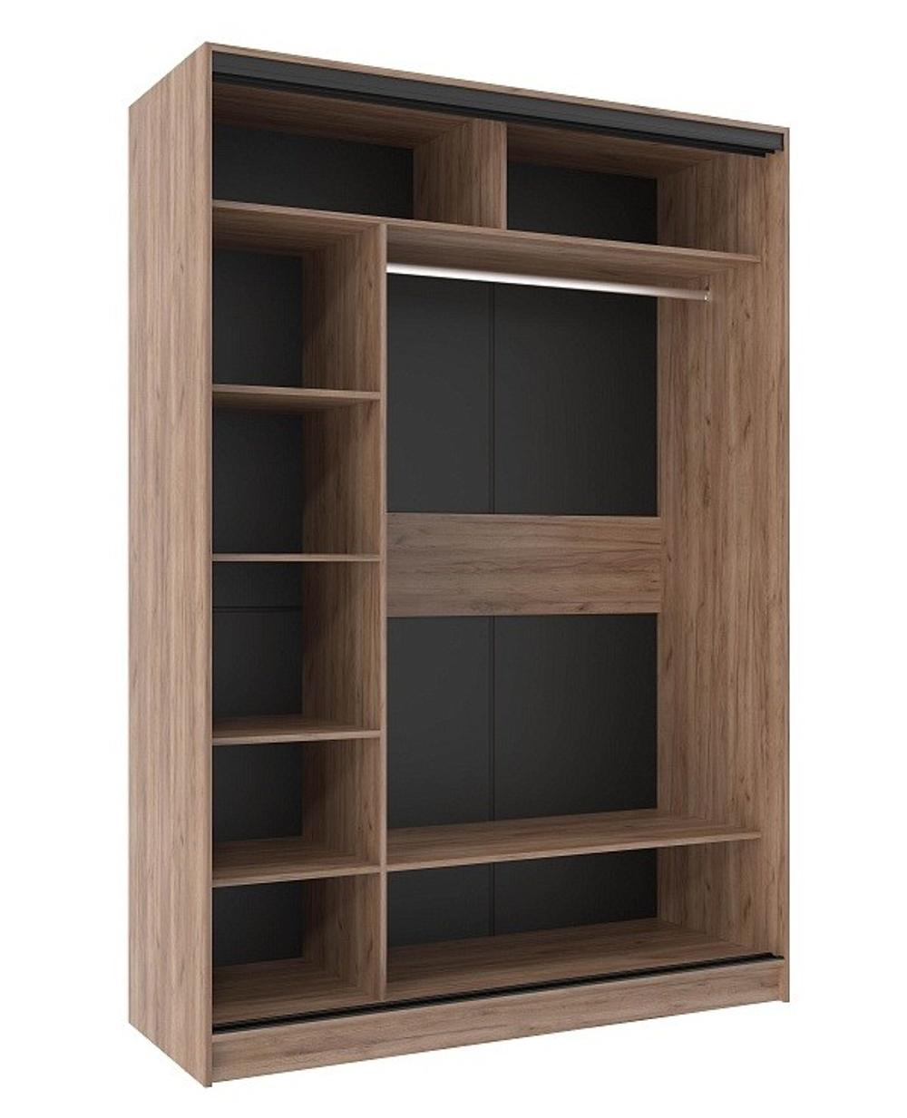 Шкаф-купе двухдверный с зеркалом 1600 Домашний Дуб табачный Craft