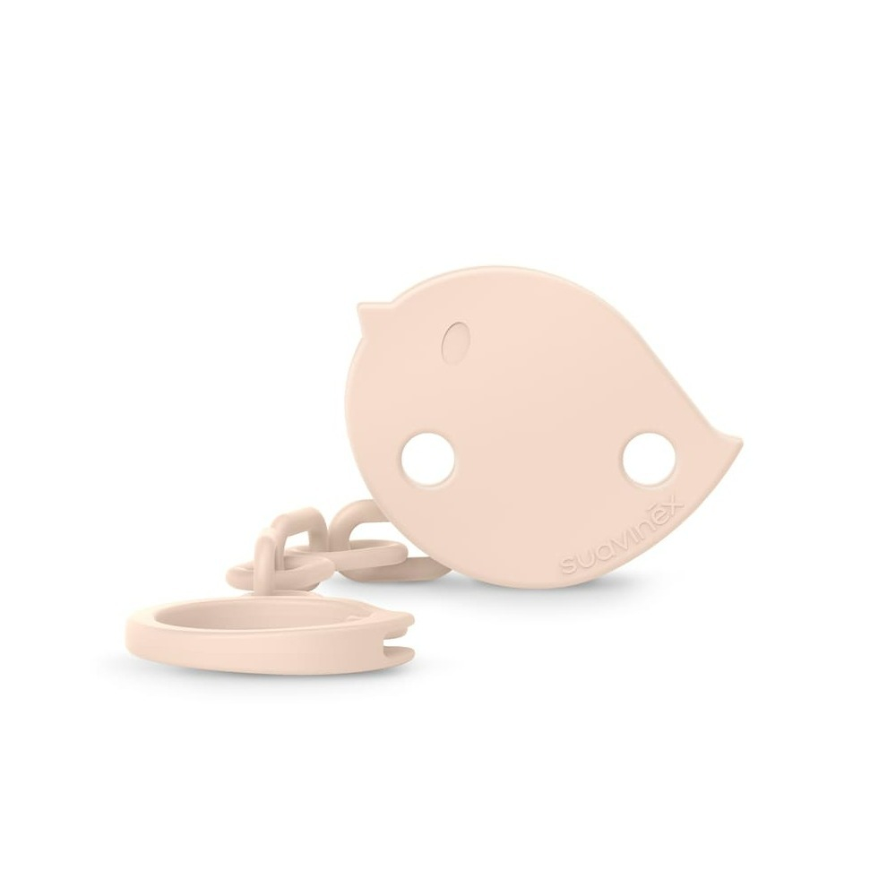 Клипса с цепочкой для пустышки Suavinex Birdies розовая