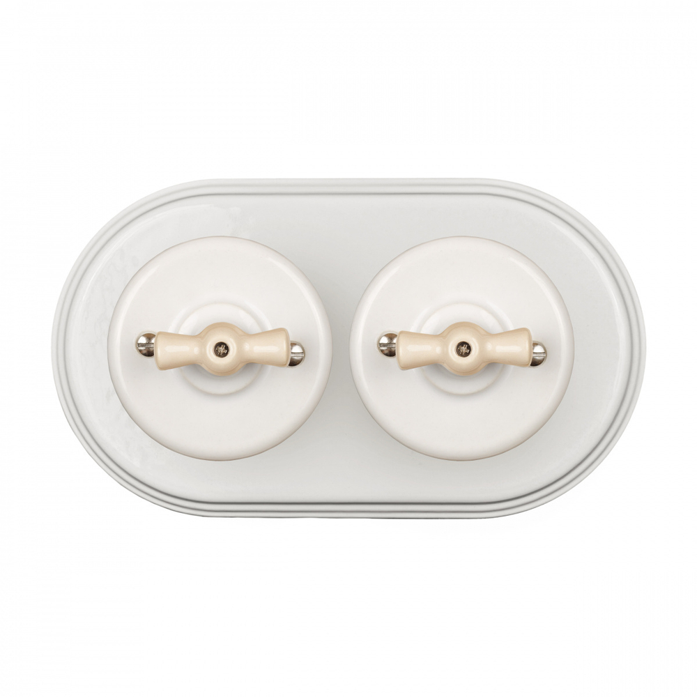 Выключатель 1-клавишный, керамика, цвет белый B1-200-01