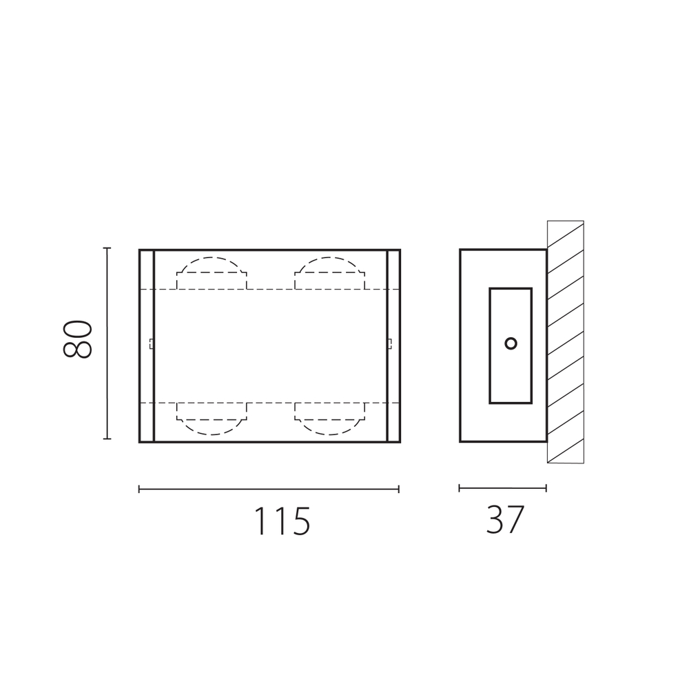 343027 Светильник GEMMA 4х1W LED 440LM G ЧЕРНЫЙ 4000K IP65