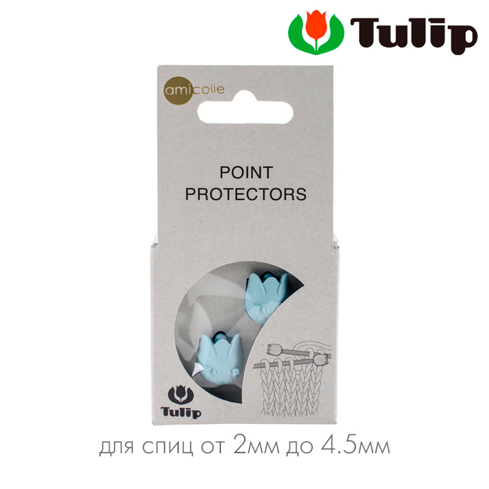 Наконечники для спиц "amicolle" Small, голубой тюльпан, 2*4,5мм, Tulip