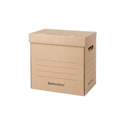 Короб архивный Делопроизводство 325х235х325 мм с крышкой, гофрокартон