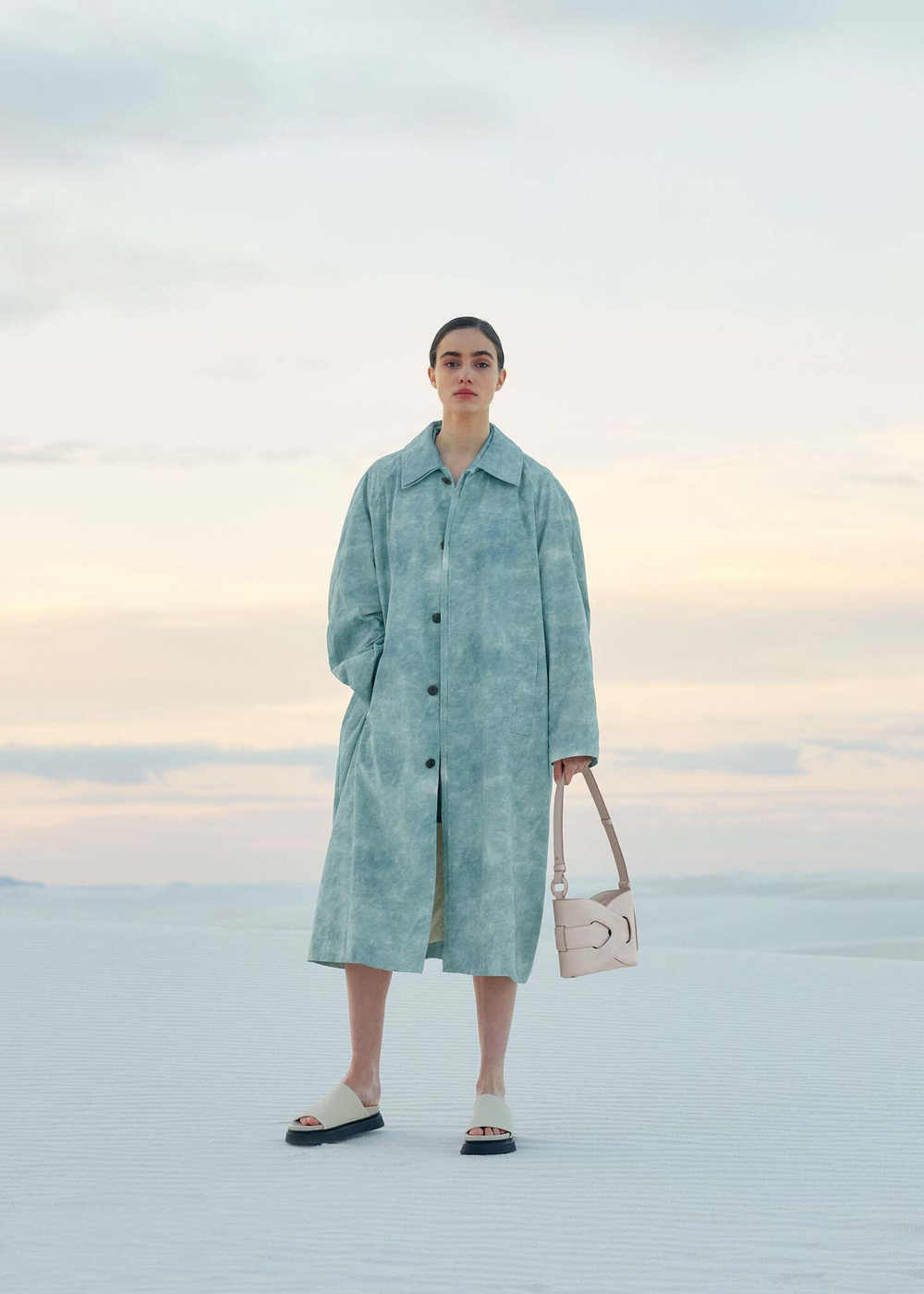 Сумка Polene NODDE EDITION SMOOTH CHALK