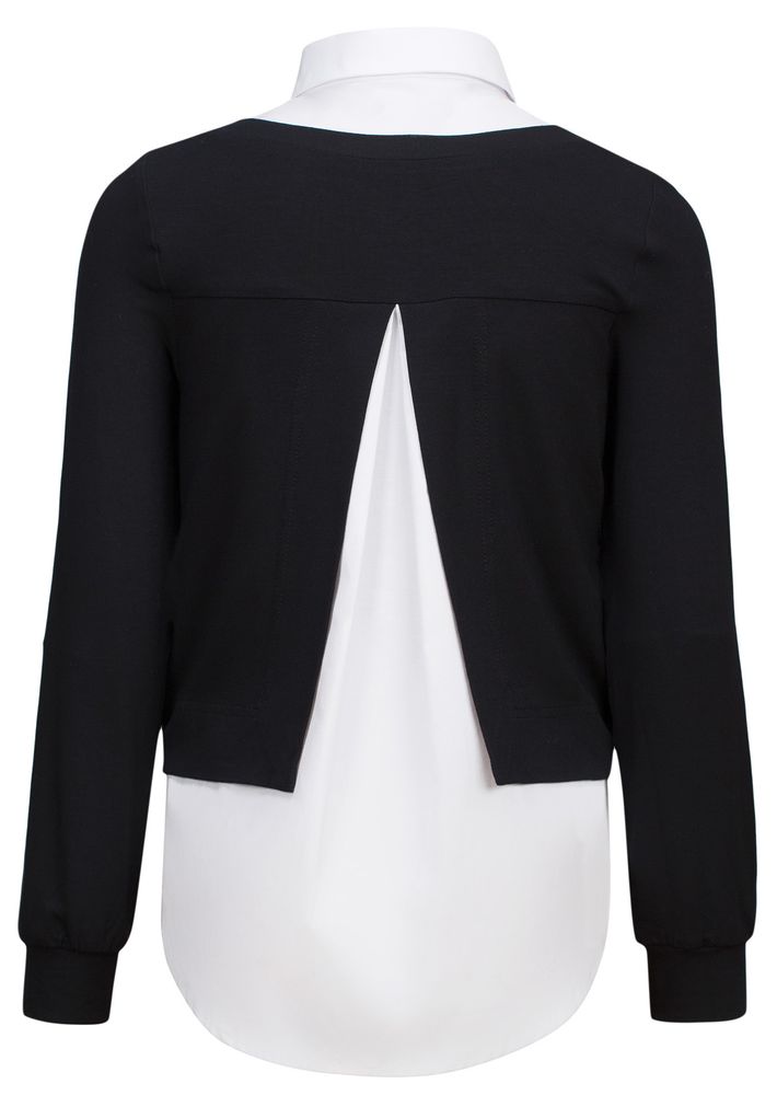 Черная блуза-обманка для школы AMADEO