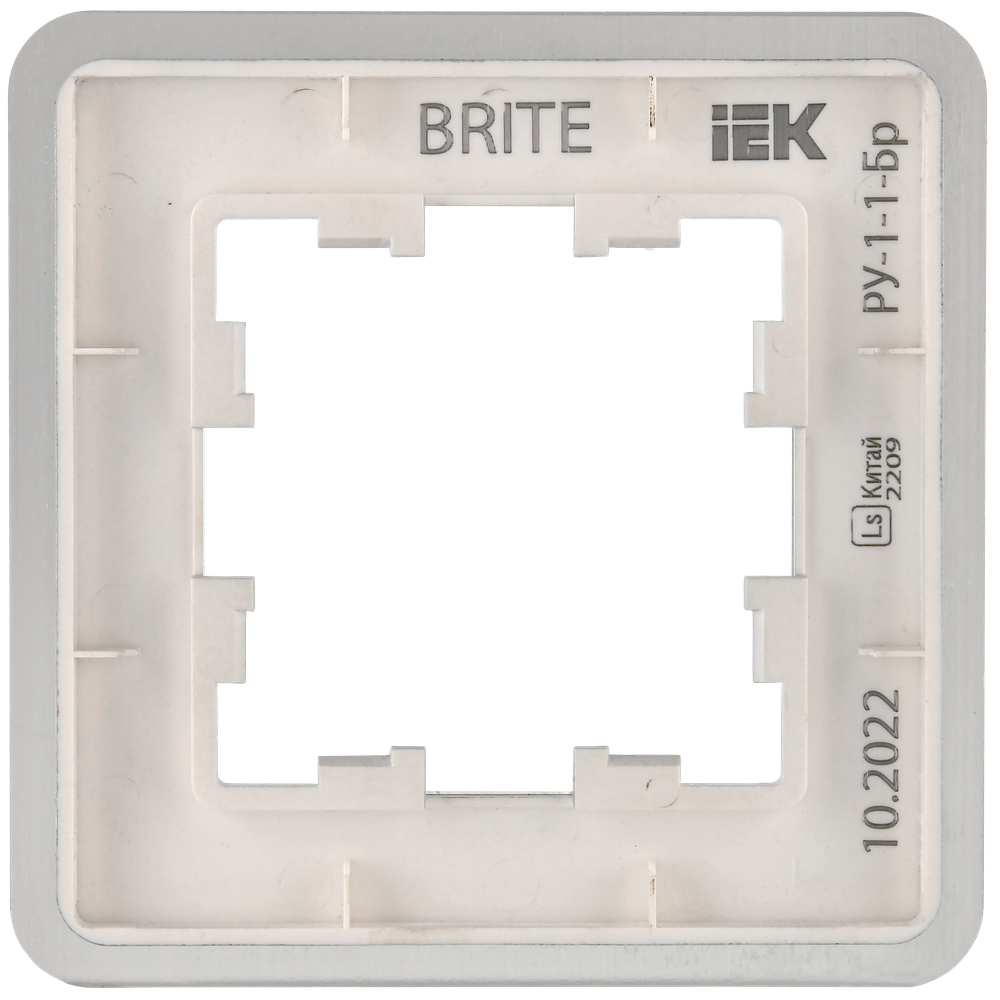 BRITE Рамка 1-местная РУ-1-1-Бр металл алюминий RE AL IEK