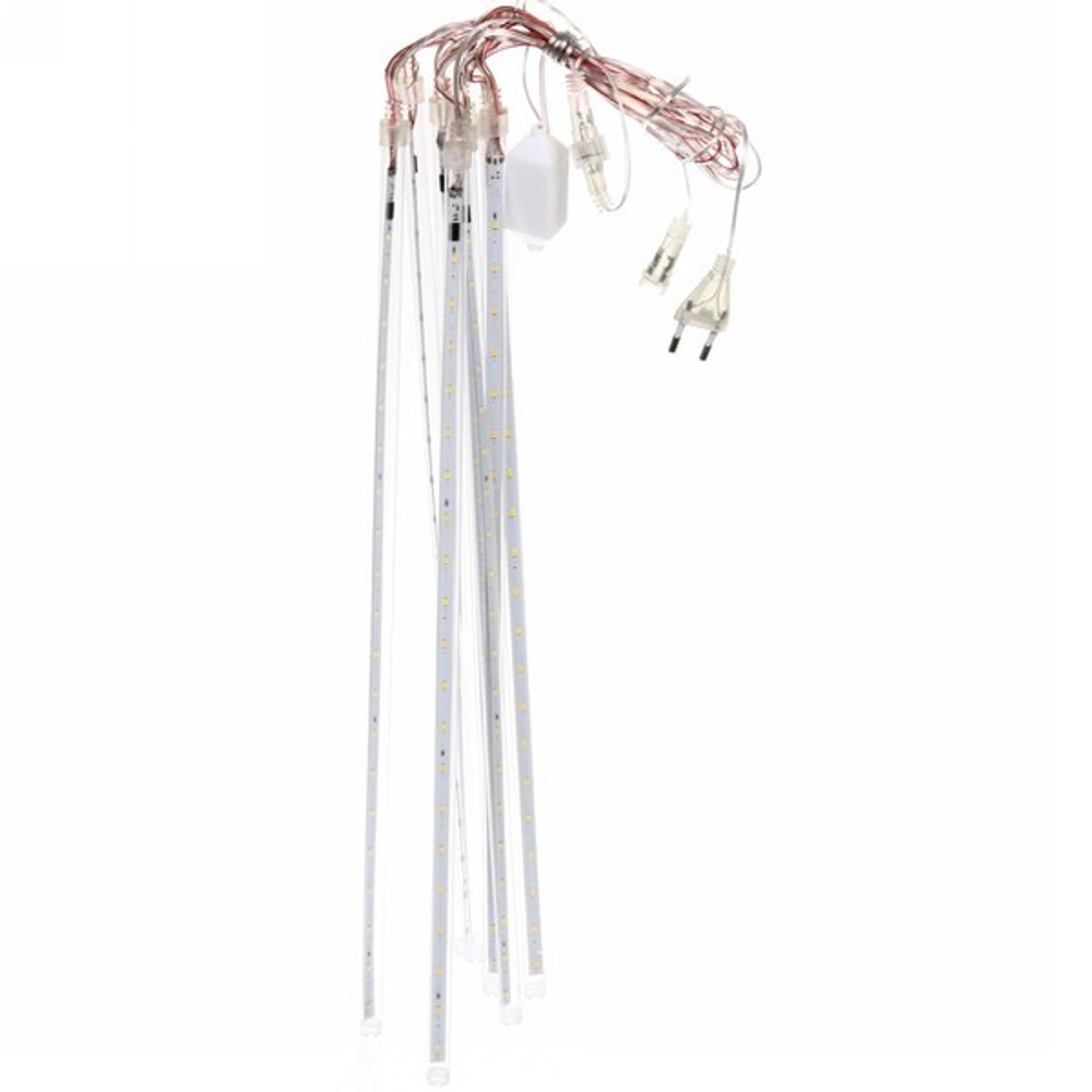 Гирлянда светодиодная 2,0 м*50 см 36 ламп LED «Тающая сосулька», Белый (8 трубок), 18 режимов