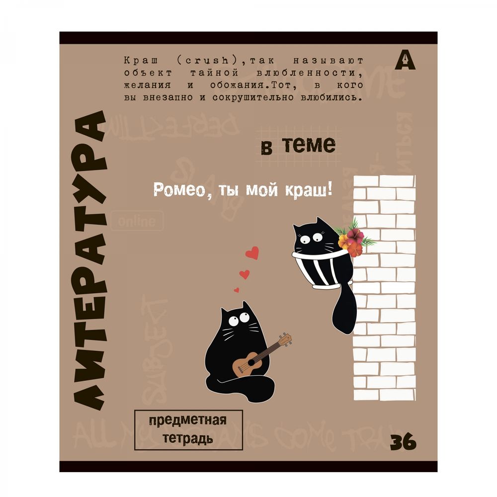 Тетрадь предметная 36л. А5 "Литература", линия, со справочным материалом, скрепка, мелованный картон (стандарт), блок офсет, Alingar "Тема"
