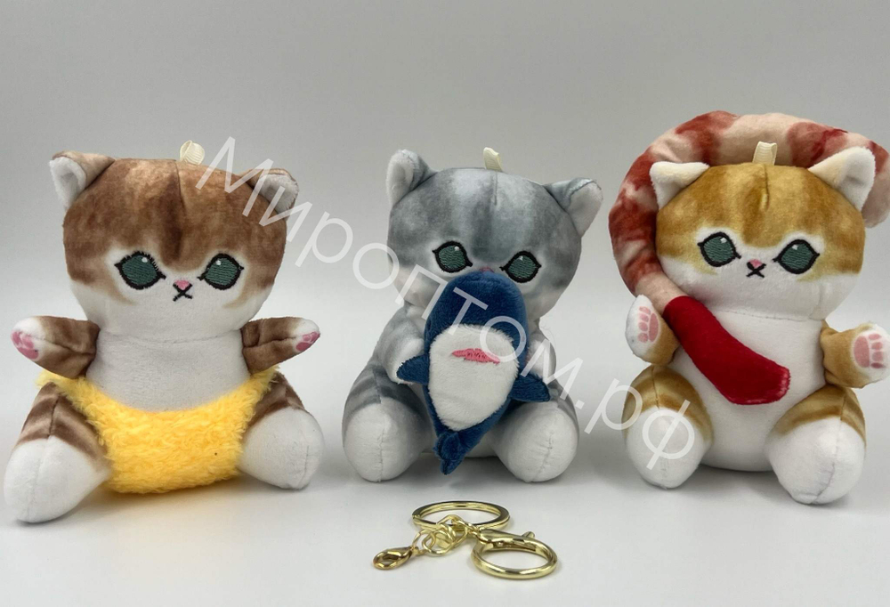 Брелок игрушка Котик с рыбками оптом
