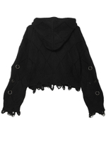 Женская Толстовка Wired Black Eyelet Detail Distressed Zip Up