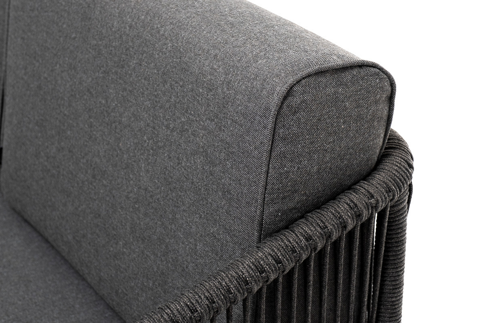 "Канны" модульная угловая лаунж-зона из роупа (веревки), цвет темно-серый