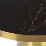 Кофейный столик Vaso Marable диаметр 80 мрамор, черный, бронзовый