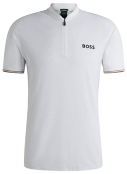Мужское теннисное поло BOSS Active Slim Fit - белый