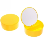 Зеркало настольное с органайзером для косметики «Beauty», цвет желтый, 16,5*17см