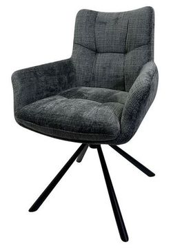 Стул EILAT 360 град. поворот с возвратом, Cremona-95 серый, ткань / Черный
