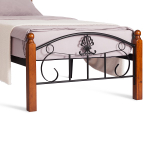 Кровать РУМБА (AT-203)/ RUMBA дерево гевея/металл, 90*200 см (Queen bed), красный дуб/черный