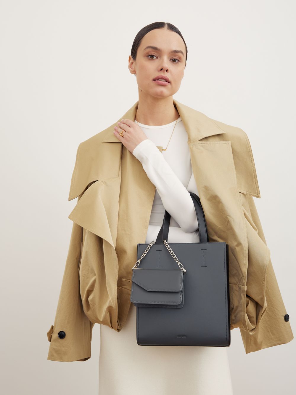 ШОППЕР МАЛЕНЬКИЙ ЧЕРНЫЙ|ГРАФИТ|Т.КОРИЧНЕВЫЙ