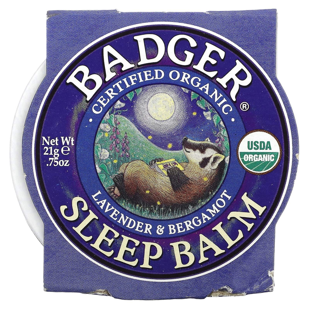 Badger, Органический бальзам для сна, лаванда и бергамот, 21 г (0,75 унции)