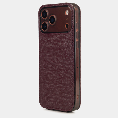 Чехол для iPhone 17 Pro Max - кожа теленка сафьяно, бордовый