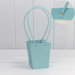 Пакет подарочный 15.5х13х9.5см Ваза для цветов (Голубой)