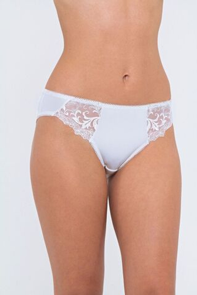 Трусики-слипы со вставками из вышитой сетки (Размер: 46) (Цвет: белый)